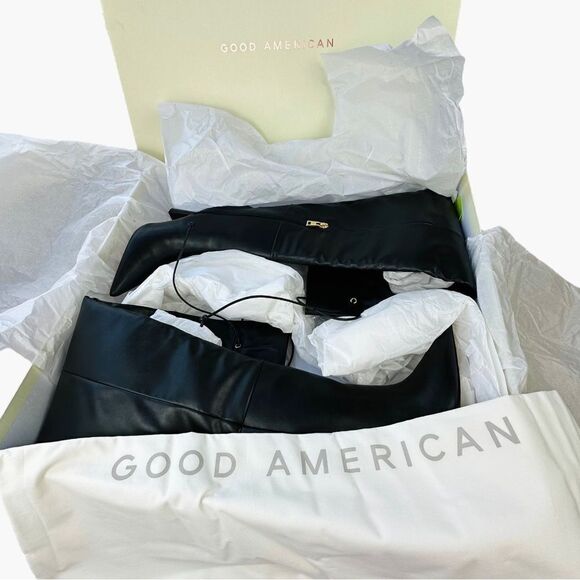 Good American Carla Over The Knee Vegan Leather Boots NWT NWOB - Picture 4 of 10